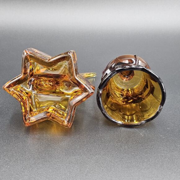 VTG LE Smith Angel Amber Glass Candle Holder Votive - Picture 5 of 9